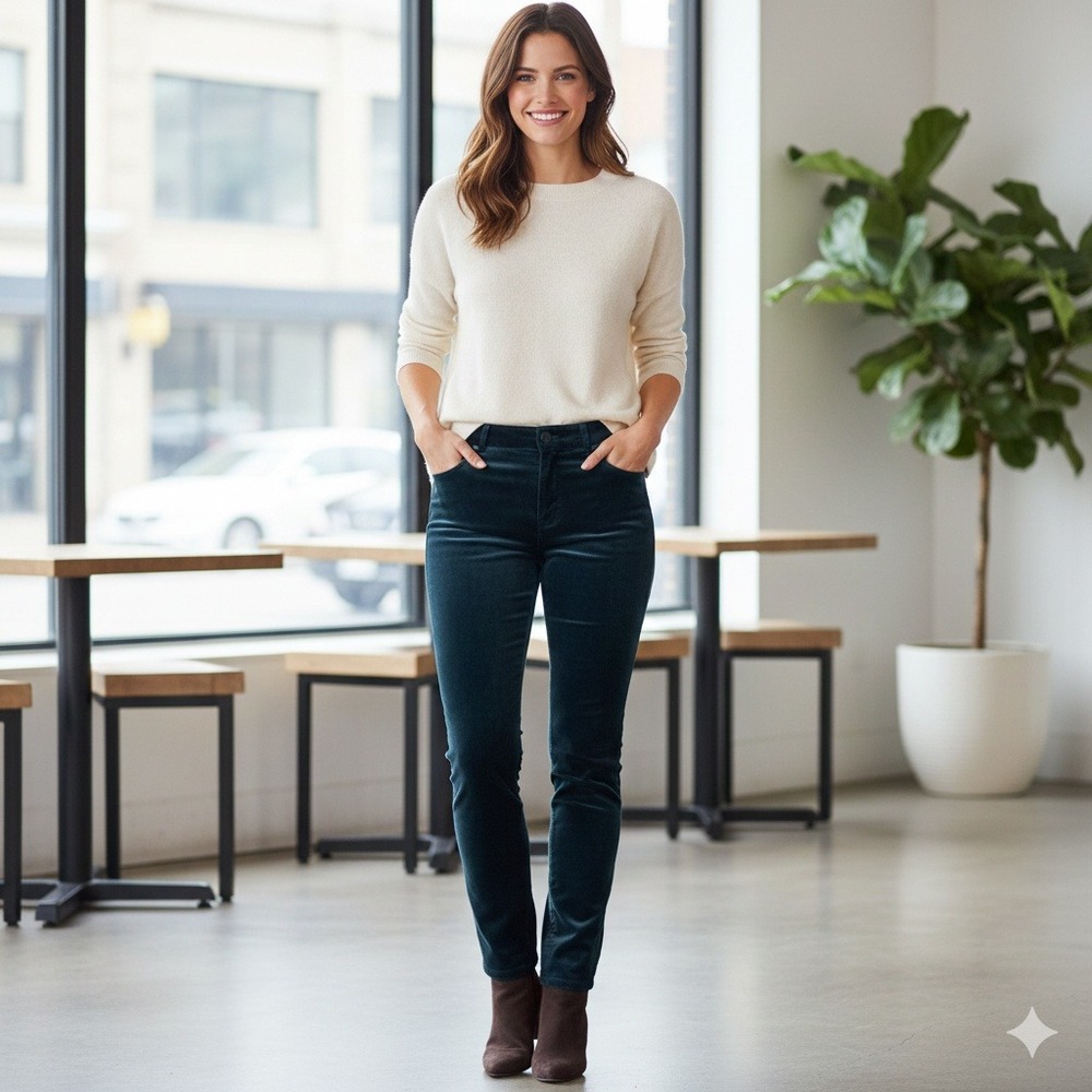 Banana Republic Women's Sloan Velvet‎ Black Pants - Size 4S